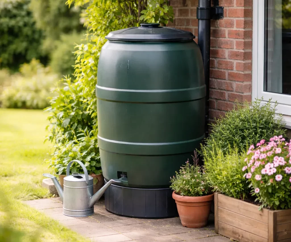 Naast een regenpijp, op een stevige plek en liefst in de schaduw.