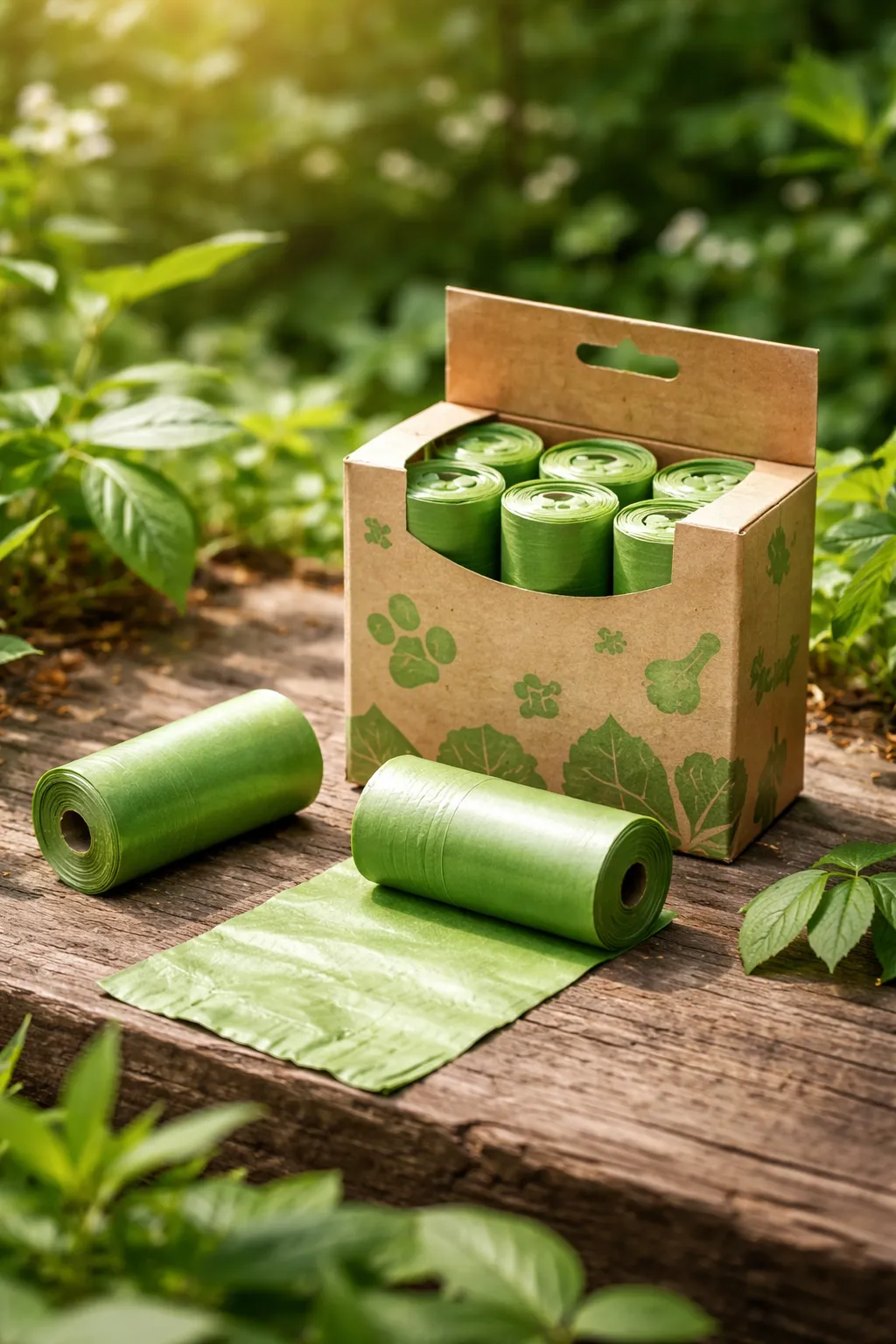 Duurzame hondenpoepzakjes met milieuvriendelijke, gerecyclede verpakking.