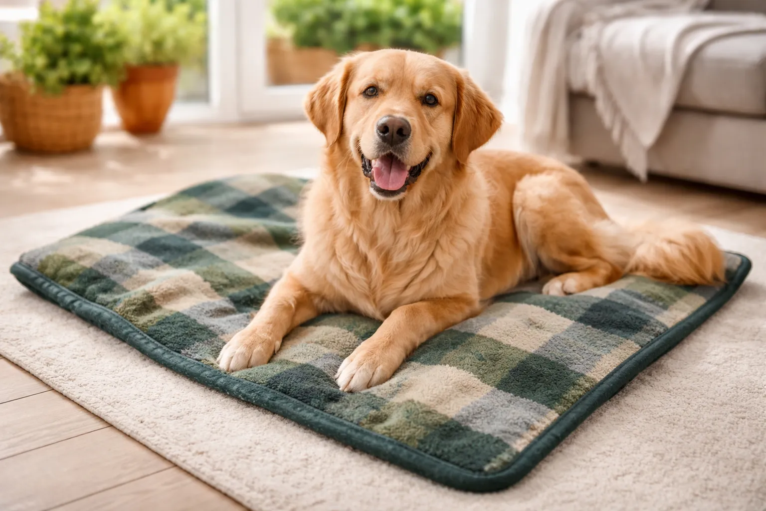 Zachte en comfortabele hondendeken van gerecycled fleece, ideaal voor dagelijks gebruik thuis.