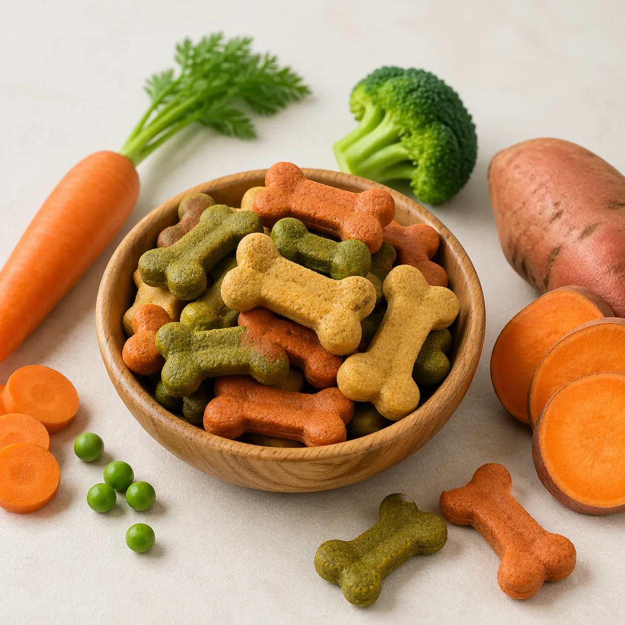 Natuurlijke vegan hondensnacks zonder suiker, gezond en lekker als verantwoorde beloning.